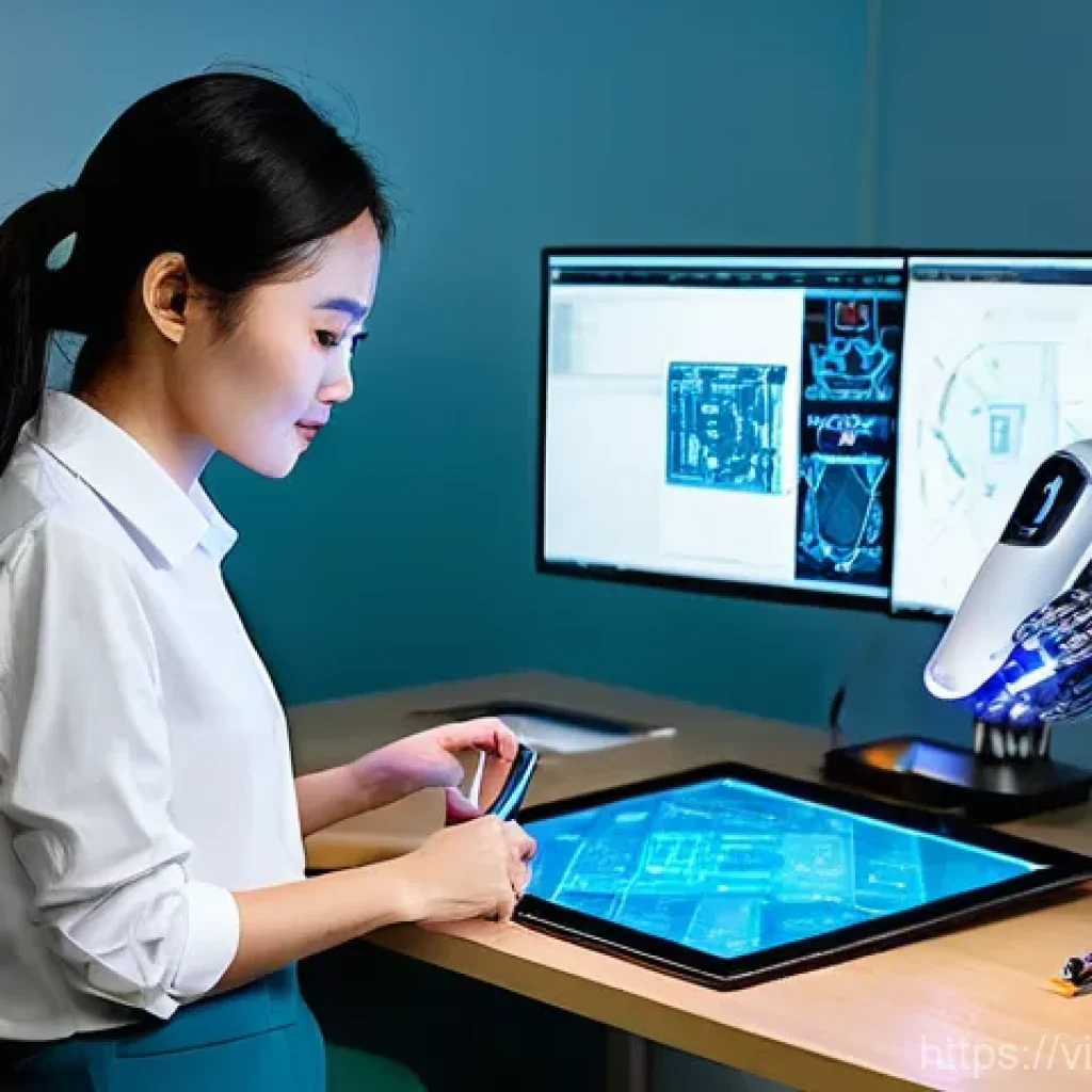 로봇기술사 업무 사례 분석 - **Prompt 1: A female Vietnamese robot engineer in a dynamic modern robotics lab.**
"A vibrant, h...