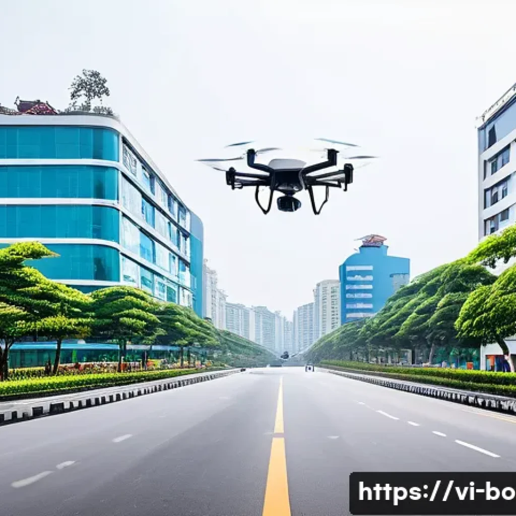 로봇기술사와 드론 기술 접목 - **Prompt 1: Drone Delivery in a Modern Vietnamese City**
"A sleek, futuristic delivery drone wit...