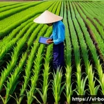 Home 22 로봇기술사와 농업용 로봇 활용 - **Prompt:** A wide shot of a vibrant, sun-drenched Vietnamese rice paddy field, or a lush tropical f...